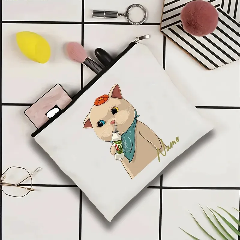 pochette de voyage personnalisée avec nom, pochette de maquillage pour mariage, pochette de maquillage pour fête, sac de maquillage en toile unique, organisateur de cadeaux pour femme