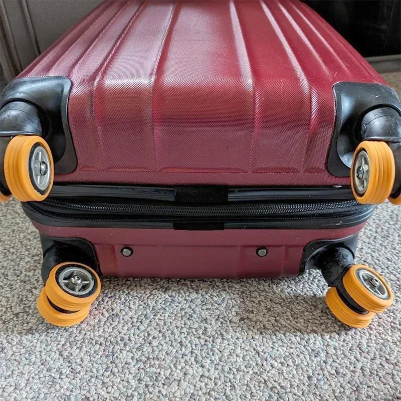 protecteurs roues bagage silicone couleur variée bébé rose doré beige bleu noir conception voyage maintenance roues bagages