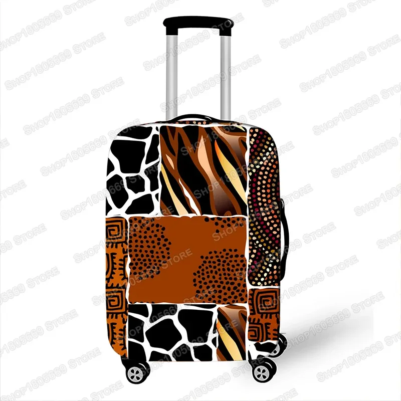 housse de bagage imprimée à motif afro pour voyage, housse de valise marron pour femmes africaines, housse de protection élastique pour chariot de voyage