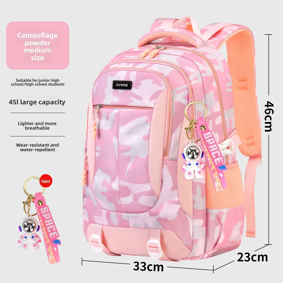 sac dos nylon camouflage noir gris rouge poches latérales zippées transport voyage adolescents écoliers sac dos