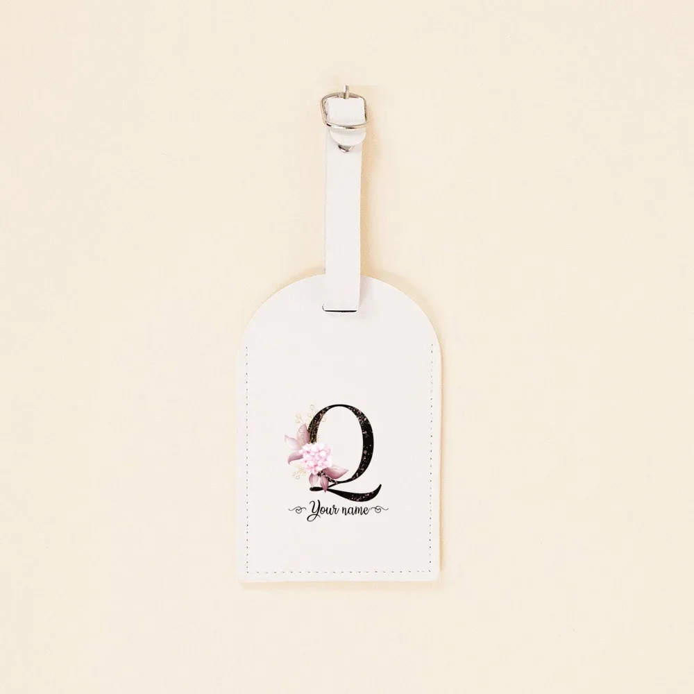 étiquette bagage cuir pu blanc rabat pellicule transparente protection confidentialité voyage usage multiple cadeaux occasions spéciales