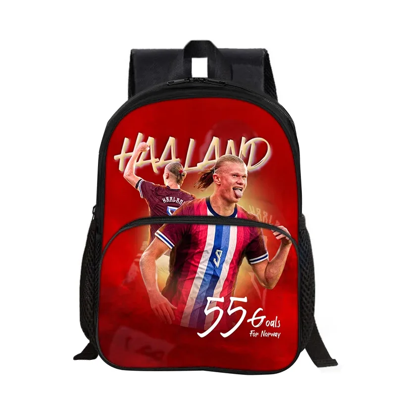 sac à dos haaland avec poche avant pour étudiants et enfants, sac d'école pour star du football, sac de sport, sac de voyage de grande capacité