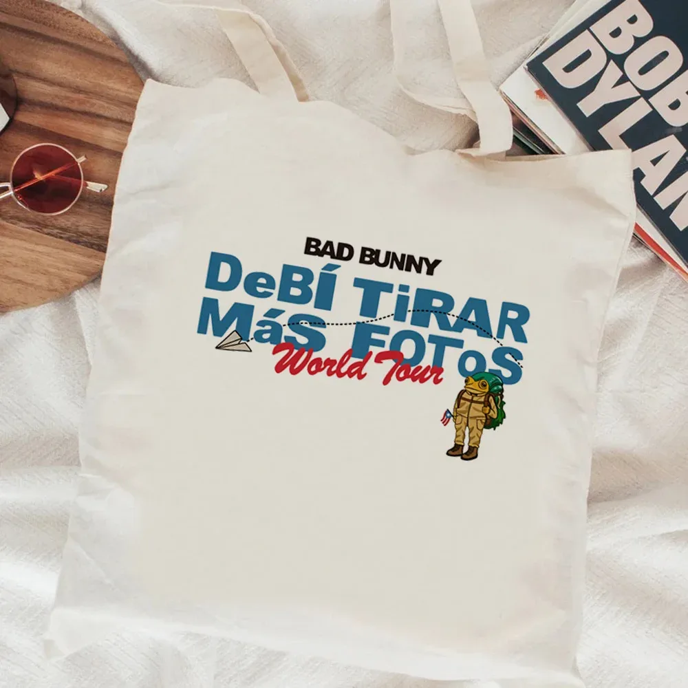 sac fourre-tout pliable bad bunny, sacs en tissu, sac de shopping, sac fourre-tout pour femme