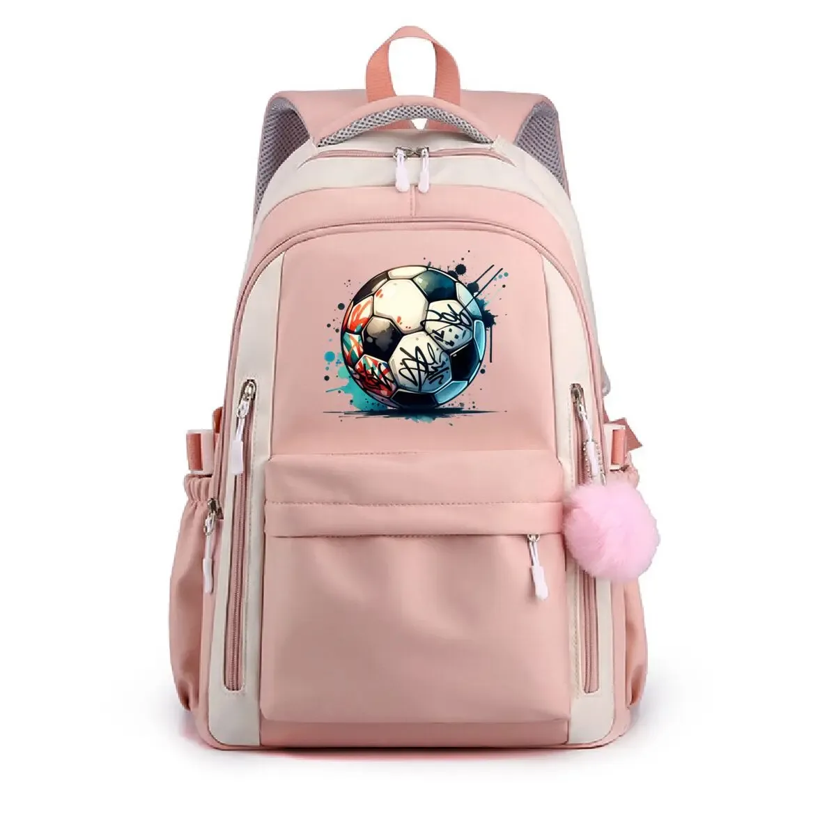 sac à dos tendance imprimé ballon de football pour étudiants, sac à dos de voyage en plein air pour femmes et hommes, sac à dos pour ordinateur portable, sacs d'école décontractés pour adolescents