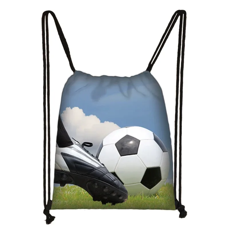 sac à dos en toile avec imprimé footbally et soccerly pour homme, sac de voyage avec cordon de serrage de proximité pour garçon adolescent, porte-chaussures, cadeau pour enfant