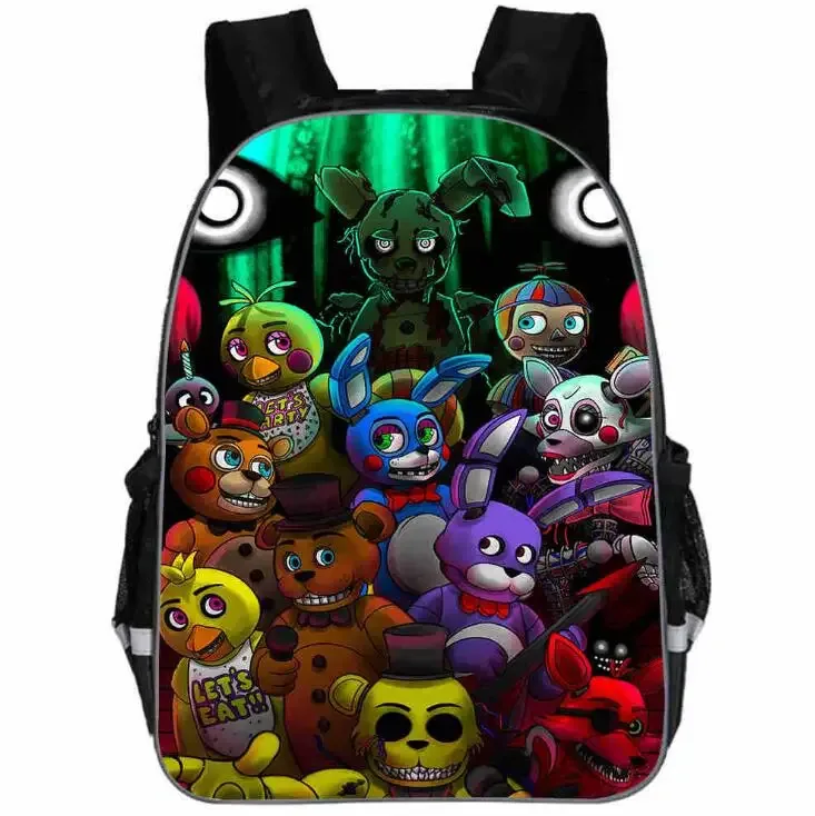 fnaf impression sac à dos anima anime freddy femmes hommes causul garçons filles sacs d'école hip hop mâle ordinateur portable mochila kpop sac à dos