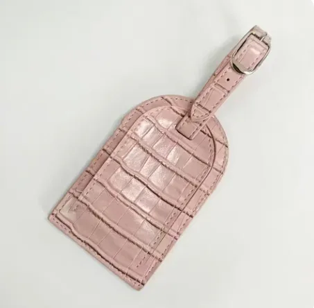 porte-passeport en cuir à motif crocodile, étiquette de bagage personnalisée avec gravure d'initiales, porte-cartes rétro de luxe, cadeau