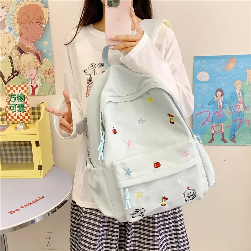 sacs à dos en nylon brodé grande capacité 2026 – sacs polyvalents et simples pour étudiants et trajets quotidiens – sacs à dos de mode polyvalents – mochila
