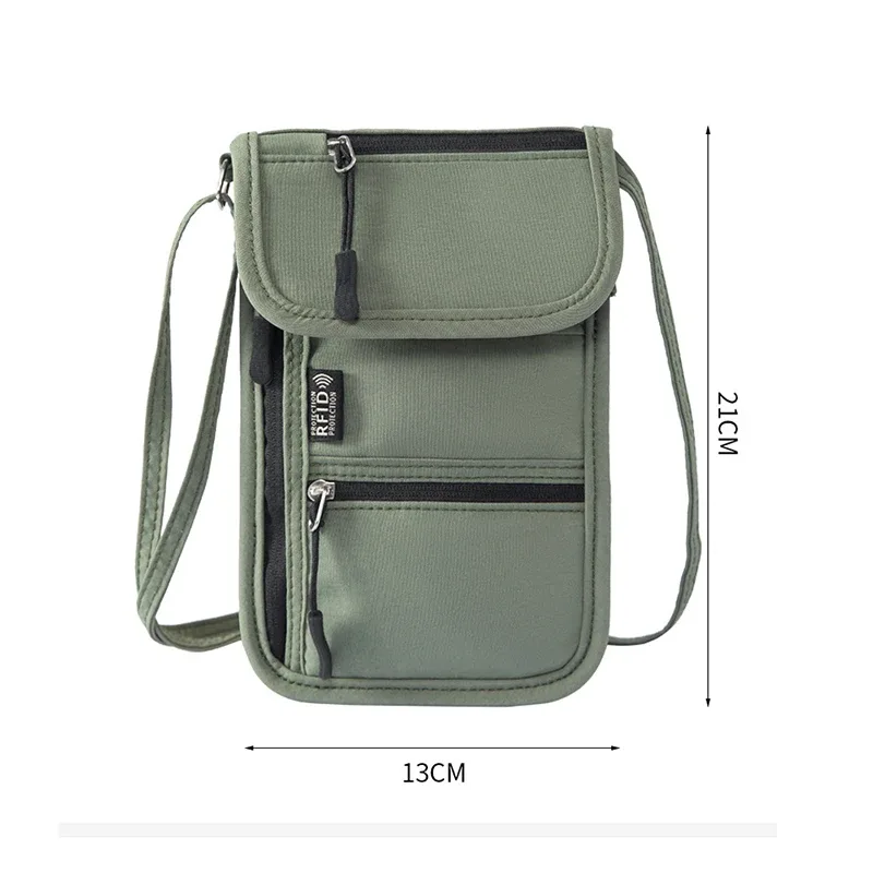 portefeuille de cou personnel anti-rfid, porte-passeport de voyage, pochette de cou discrète, organisateur super léger avec sangle réglable