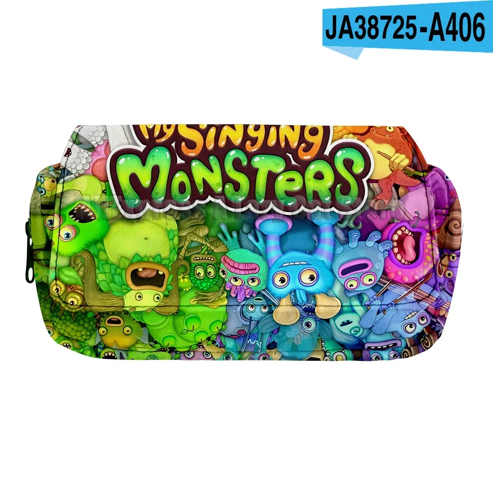 my singing monsters stuffed horror game trousse à crayons pour étudiants, grands sacs à stylos, boîte de rangement, garçon, fille, enfant, école, fournitures de papeterie