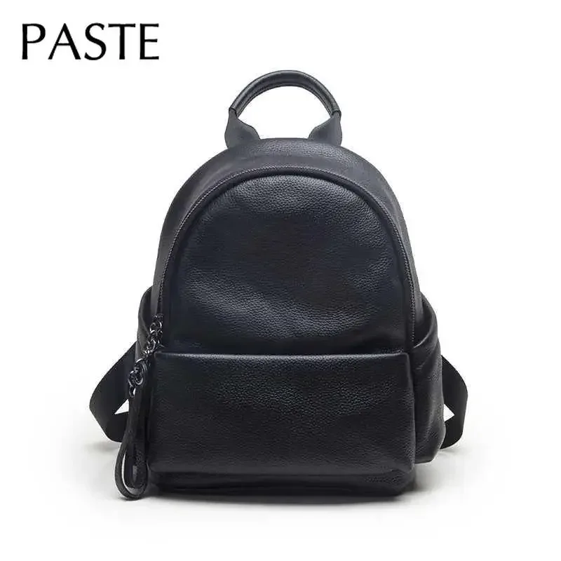 grand sac à dos en cuir de vache souple pour femme, noir, gris, haute qualité, loisirs, affaires, voyage, nouvelle collection