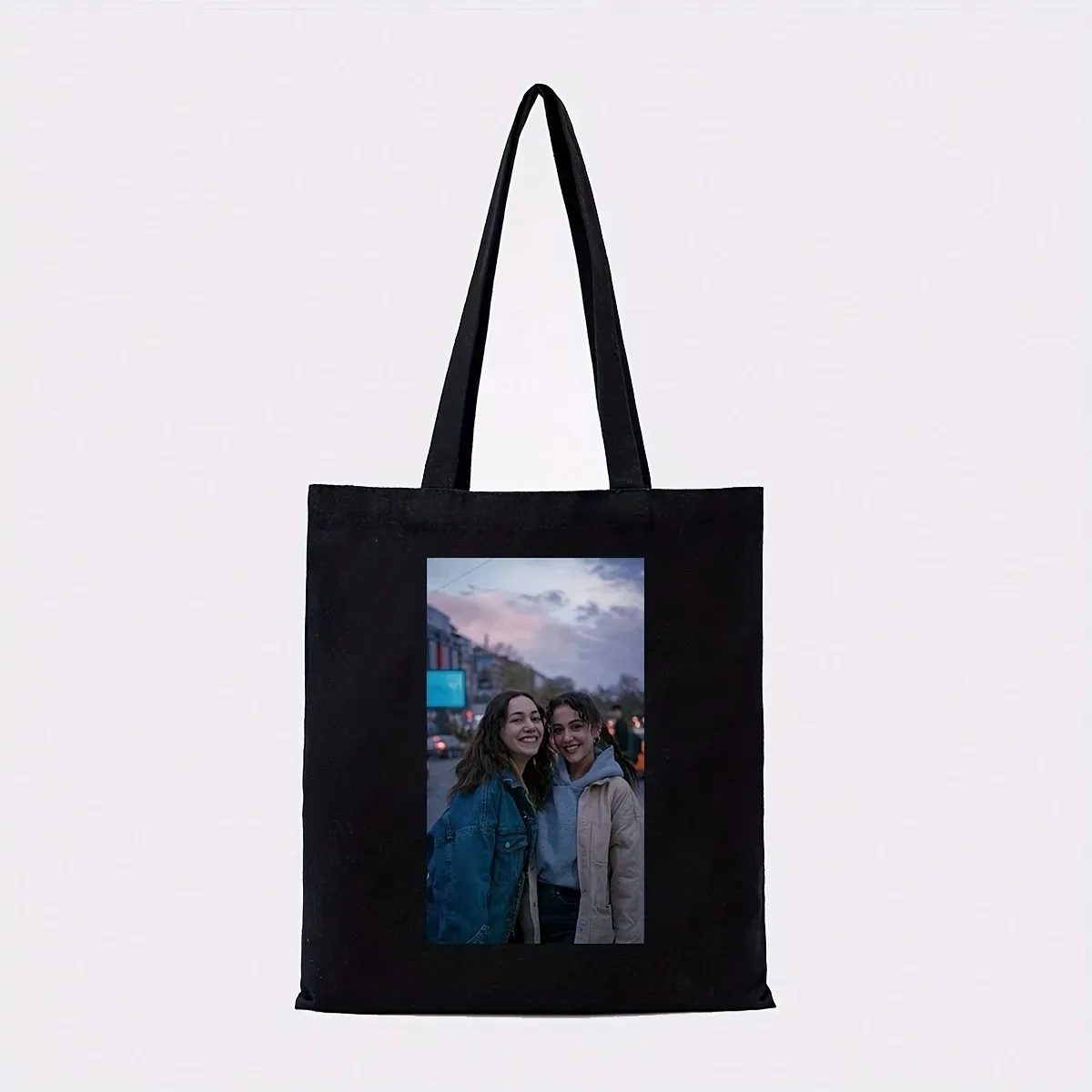 sac fourre-tout noir personnalisable avec design sur mesure – cadeau idéal pour halloween, noël, thanksgiving – sac à bandoulière