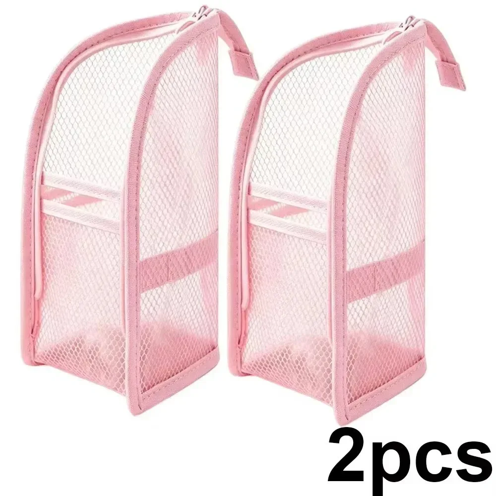 trousse de toilette de voyage en maille, organisateur portable pour brosse à dents et cosmétiques, pochette de rangement pour pinceaux de maquillage, trousse de lavage pour salle de bain