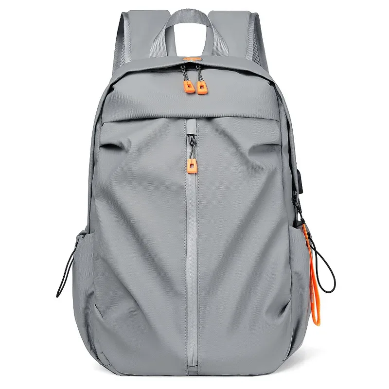 sac dos oxford université coton bio imperméable gris noir orange voyage grande capacité bandoulière arquée jacquard fil