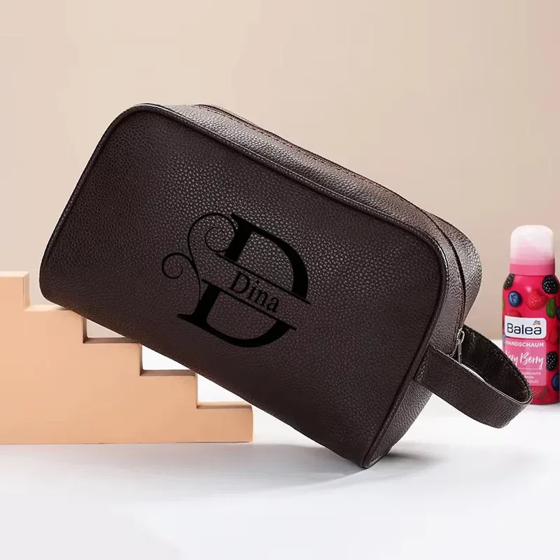 trousse de toilette portable personnalisable avec fermeture éclair, grande capacité, organisateur de maquillage, idéale pour le rangement des soins de la peau et des articles de toilette