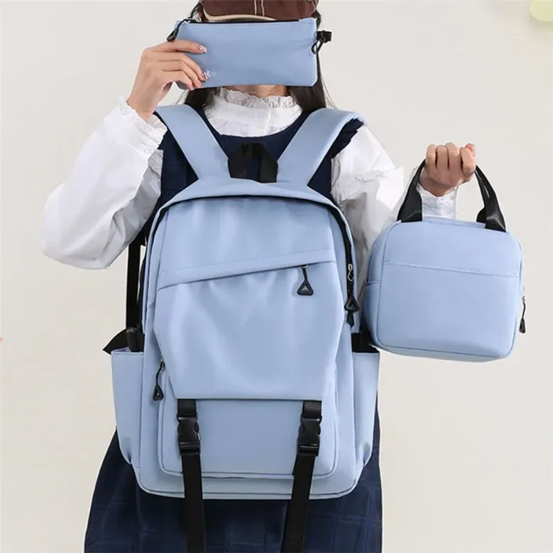 lot de 3 sacs à dos pour étudiants, sacs d'école pour garçons et filles, sacs fourre-tout pour adolescents, hommes et femmes, pochette, sacs à dos en nylon, sacs de voyage