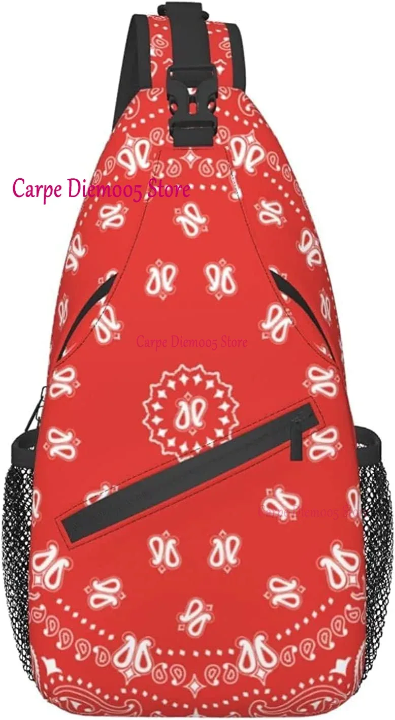 sac à bandoulière bandana paisley noir pour sac à dos à bandoulière sac de poitrine décontracté sac à dos pour randonnée marche vélo voyage cyclisme