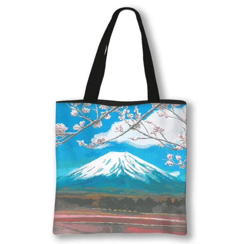 japon la grande vague de kanagawa sacs à provisions nuit étoilée femmes fourre-tout toile sacs à bandoulière pour voyage filles sac à main shopper sac