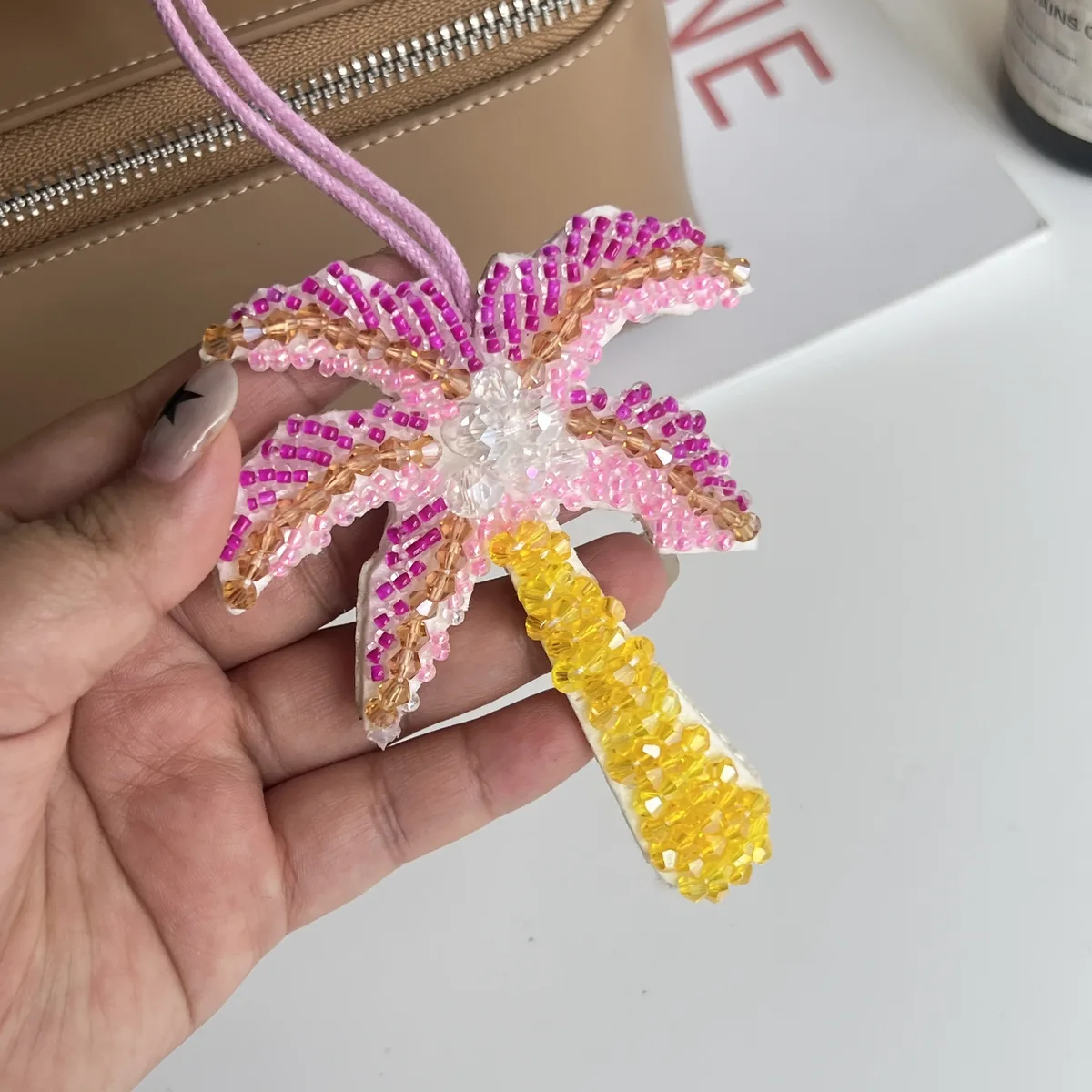 sac à bandoulière en forme de cocotier, chaîne en diamant de luxe légère, pendentif de sac à cosmétiques, accessoires décoratifs, pompon, bijoux, porte-clés, nouvelle collection