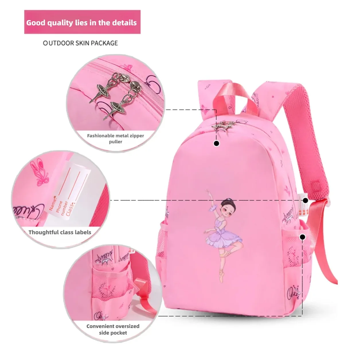 sac à dos de danse pour filles avec bandoulière pour le ballet, la danse latine, le yoga, le tap, le jazz, le voyage et le rangement – nouveau sac pour filles