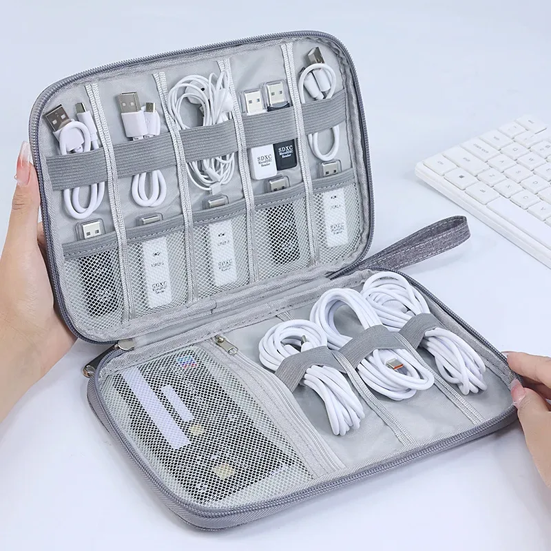 sac de rangement portable pour câbles de téléphone, organiseur d'accessoires électroniques, sac étanche pour câbles usb, chargeurs et prises
