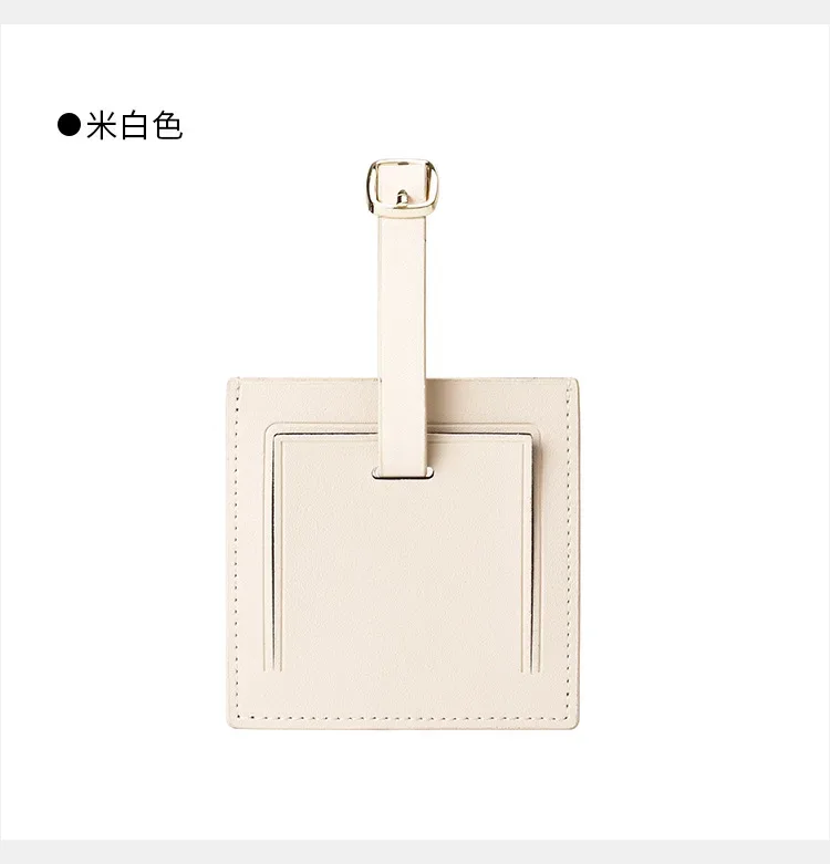 étiquette de bagage carrée en cuir véritable pour voyage, gravure, nom personnalisé, étiquette de valise ronde de luxe, sac à main pour femme, pendentif à breloque, cadeau