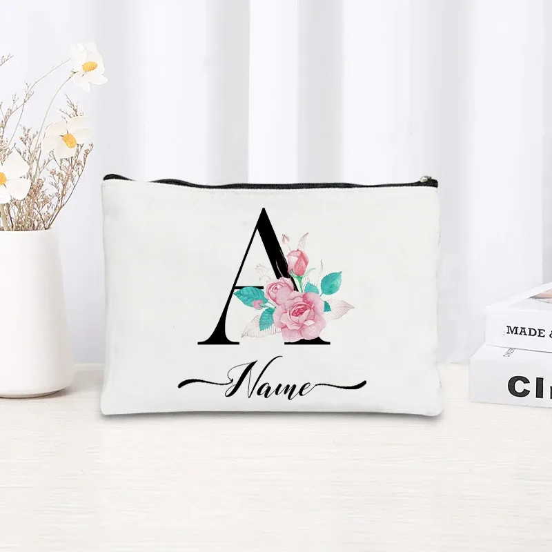 trousse de maquillage personnalisable avec nom, trousse de maquillage de voyage, trousse de maquillage pour mariage, trousse de maquillage individuelle, trousse de maquillage en toile pour fêtes, organiseur de cosmétiques, cadeaux pour femme