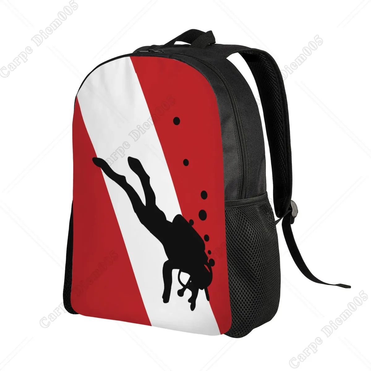 sac à dos à motif de plongée sous-marine, sacs d'école, sacs de voyage pour ordinateur portable de 15 pouces, unisexe en polyester pour le travail de randonnée en plein air