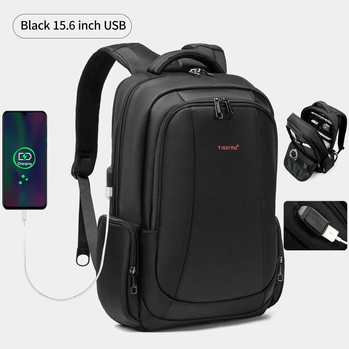 tigernu hommes sacs à dos sacs à dos à compression sous vide 14 15.6 17.3 ''sac à dos pour ordinateur portable pour hommes sac à dos scolaire sacs à dos de voyage pour hommes