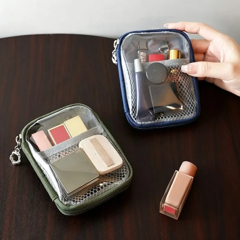 trousse de maquillage portable, trousse à cosmétiques, format cube, organisateur de voyage pour articles de toilette, trousse de maquillage compacte, sac de rangement pour produits de beauté, idéal pour la salle de sport et la salle de bain.