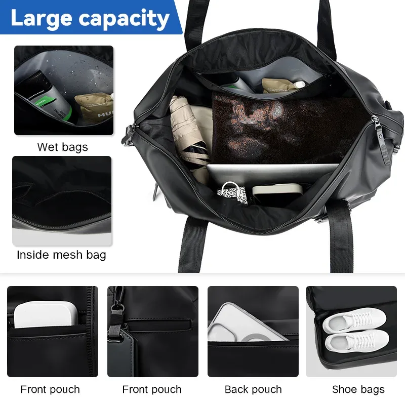 sac fourre-tout de voyage à la mode pour hommes et femmes, sac à main à bandoulière de grande capacité, sac de loisirs et de sport, sac de voyage d'affaires simple