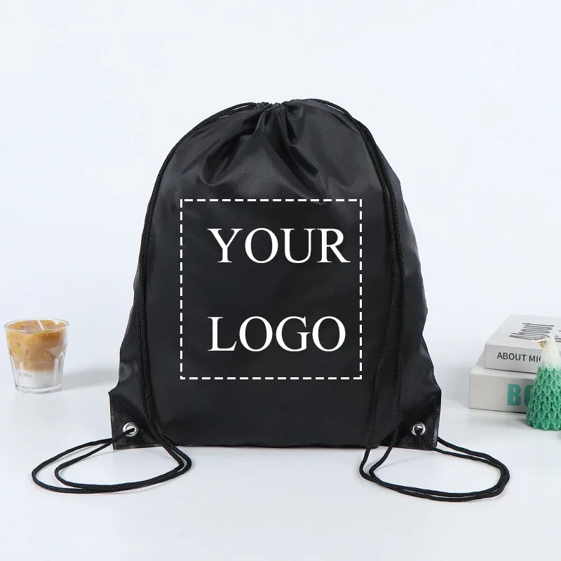 10/20/30/50pcs sac à dos à cordon de serrage avec logo personnalisé - sac de sport de plein air léger pour la randonnée, le camping, la salle de sport et les voyages