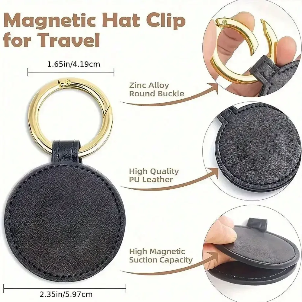 chapeau magnétique portable accessoires cuir pu leger blanc marron voyage camping affaires étudiants hommes femmes