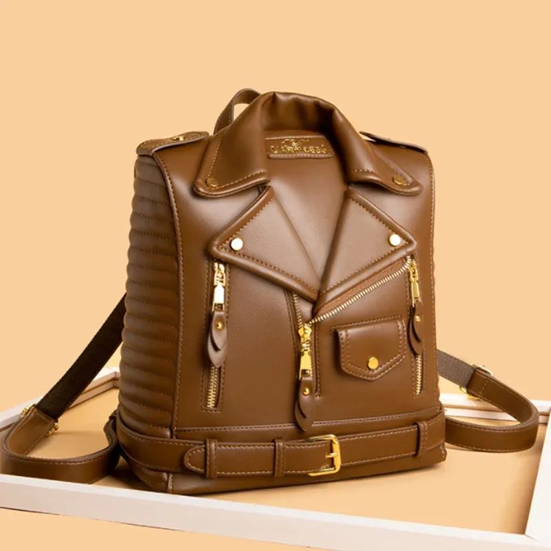 sac dos unité centrale cuir synthétique noir bleu beige poignée souple bandoulière arquée fermeture éclair style classique capacité 20 35 litres
