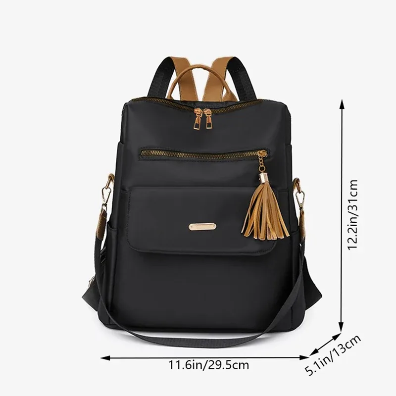 sac à dos de voyage durable à plusieurs compartiments, sac antivol en tissu souple avec fermeture éclair métallique pour usage quotidien féminin