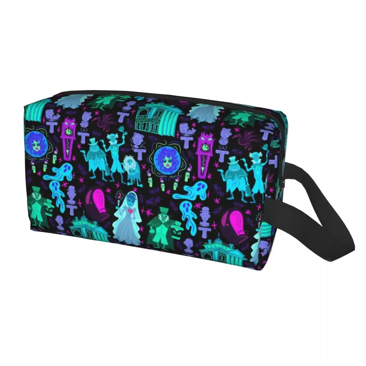 trousse de toilette de voyage personnalisée, mignonne, extensible, pour manoir hanté, maquillage, cosmétique, trousse de rangement, pour femme