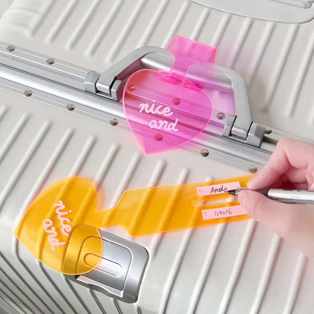 étiquette de bagage fluorescente, étiquette de valise portable anti-perte en pvc, étiquette de bagage colorée de voyage
