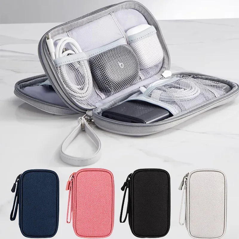sac de rangement multi-couches pour accessoires numériques, anti-poussière, pour alimentation électrique, disque dur, batterie externe et câbles de données
