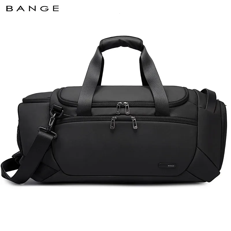 sac voyage sac voyage polyvalent polyester imperméable noir compartiment chaussures séparation sec humide format sacoche