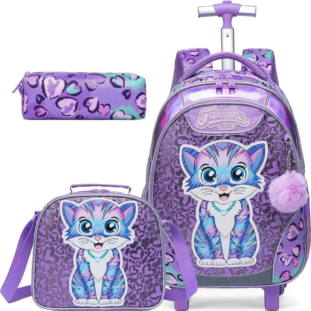 sac à dos à roulettes licorne pour filles et enfants, sac d'école à roulettes, bagage de voyage, cadeau mignon pour élèves du primaire, sac à roulettes