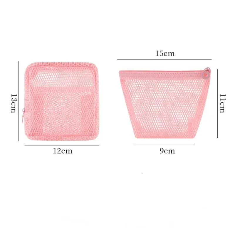 petit sac de maquillage en maille pour femmes, pochette carrée transparente et légère, organisateur de cosmétiques de voyage pour rouge à lèvres et étui à coussin