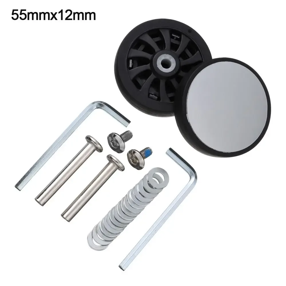 roues de remplacement avec vis pour bagages de voyage, valise, roues, essieux, kit de réparation 40/50/60mm, roulette silencieuse, bricolage, 2 pièces