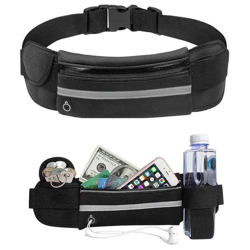 sac de taille de course étanche pour hommes et femmes, ceinture de sport, sac de sport, support de téléphone, sac de taille de ceinture de course à vélo, portefeuille de maintien dans l'eau