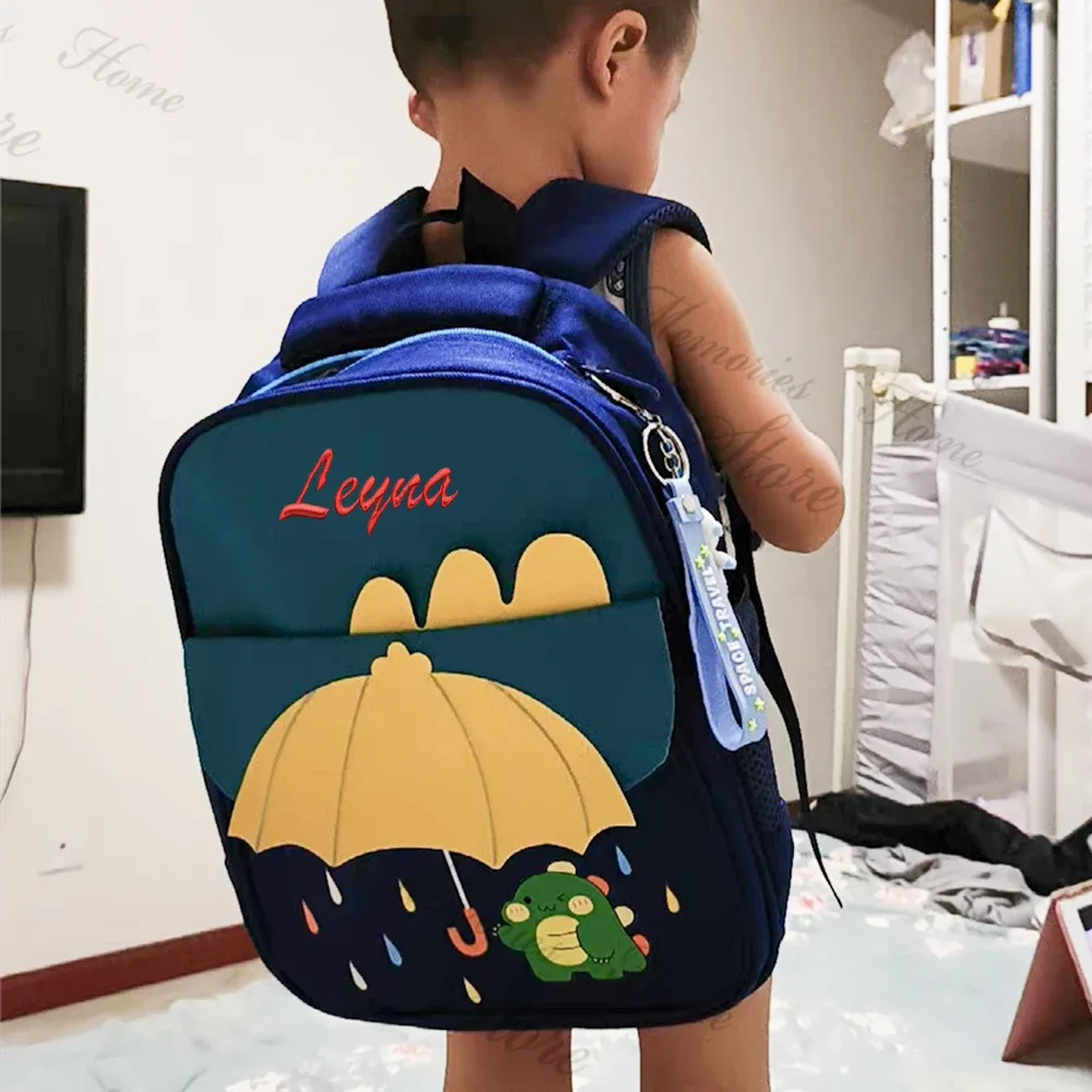 Sac à dos parapluie mignon pour garçons et filles de maternelle, sac d'école personnalisé avec nom, nouveau sac à dos de dessin animé pour enfants, sac à goûter pour la fête des enfants