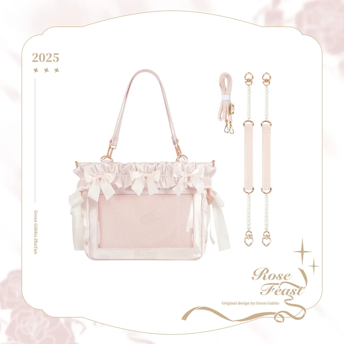 sac de douleur original avec nœud en satin doux, grande capacité, sac à bandoulière pour ordinateur portable de 14 pouces, fourre-tout avec chaîne de perles pour filles et femmes