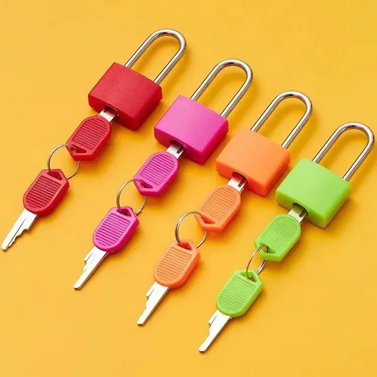 mini cadenas coloré à noyau en cuivre avec clé pour bagages, valises, sacs à dos, agendas, tiroirs, armoires, casiers de rangement – petit cadenas de sécurité