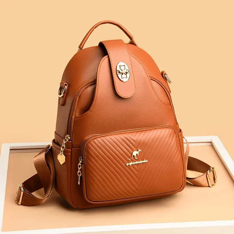 sac à dos en cuir souple pour femmes, sac à bandoulière de bonne qualité, marque de luxe célèbre, nouvelle collection 2024