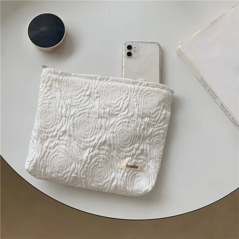 trousse à cosmétiques imprimée de fleurs pour femmes, trousse à crayons, trousse de voyage pour la présidence, trousse de maquillage florale mignonne, rouge à lèvres, pinceaux de maquillage, sac de rangement en poudres