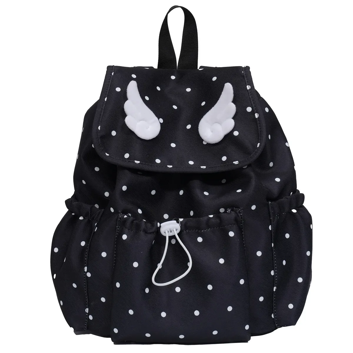 sac à dos matelassé à pois ailes d'ange pour étudiants, sac d'école en nylon mignon et tendance, sac de voyage quotidien léger et spacieux