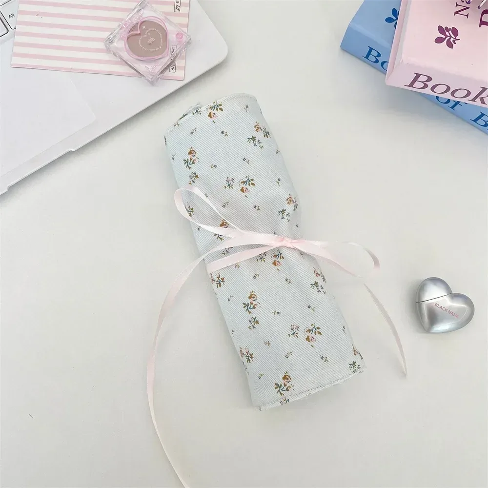 sac de rangement pratique pour pinceaux de maquillage, grande capacité, motif floral, sac de rangement pour cosmétiques, outil de beauté, organisateur de pinceaux de maquillage rose, voyage